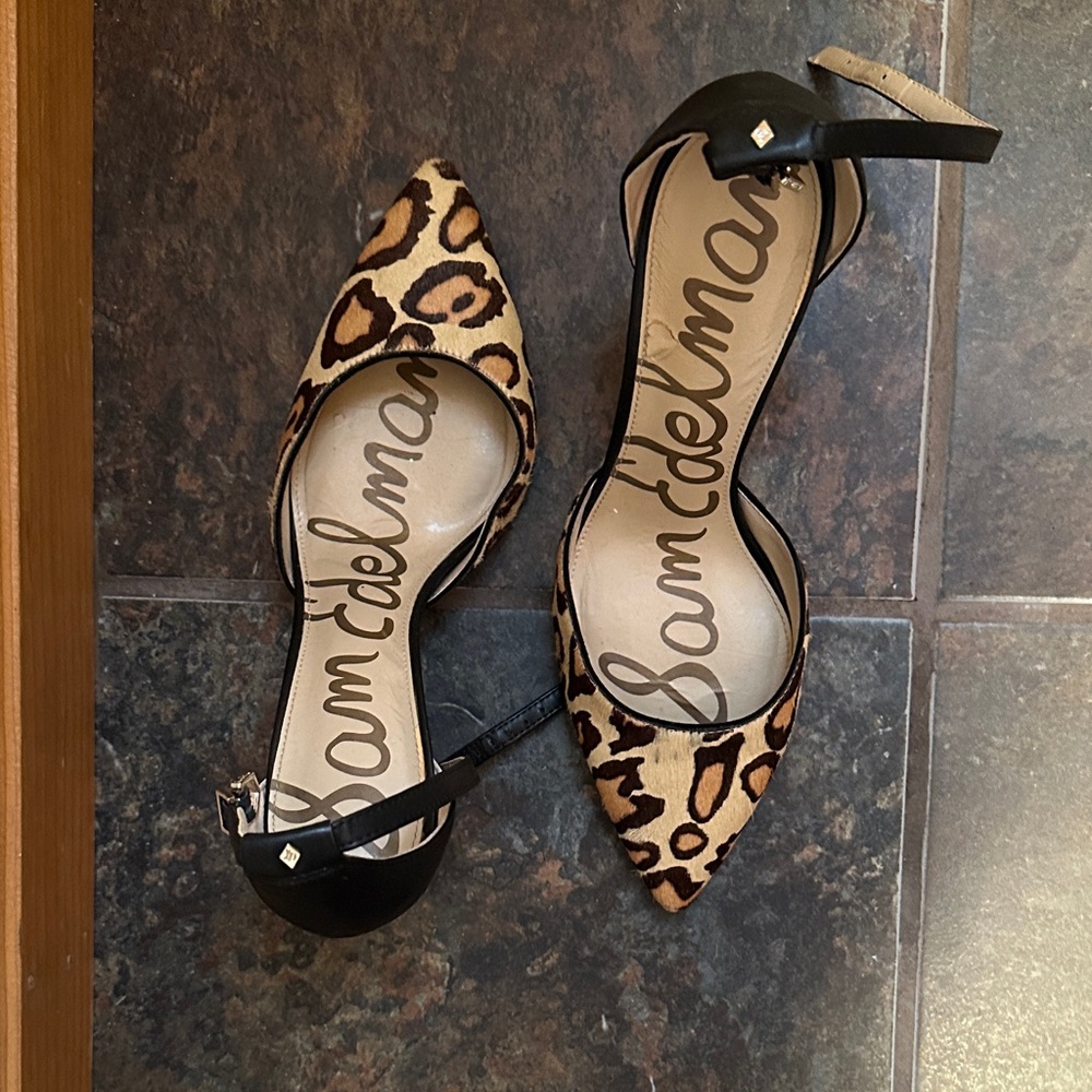 Sam Edelman Leopard and Black Heels - Picture 2 of 2